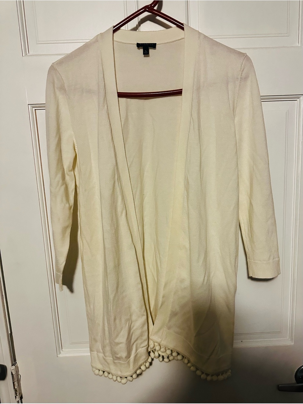 Talbots Cream Knit Open Cardigan